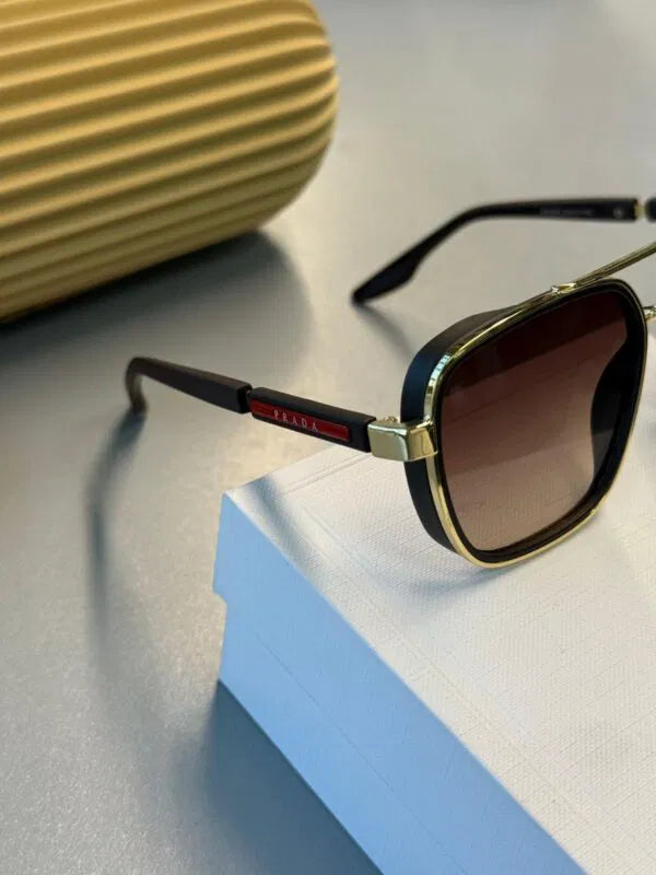 Prada PR 16VS Dikdörtgen Güneş Gözlüğü- Kahve
