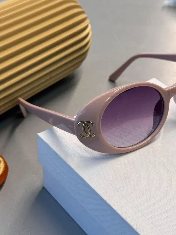 Chanel 5808 Oval Logo Güneş Gözlüğü- Pembe degrade