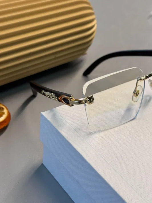 Cartier Santos Rimless Güneş Gözlüğü- Şeffaf
