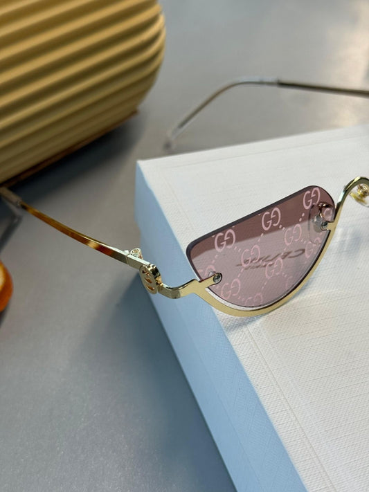 Gucci Metal Çerçeve Gold Güneş Gözlüğü – Pembe