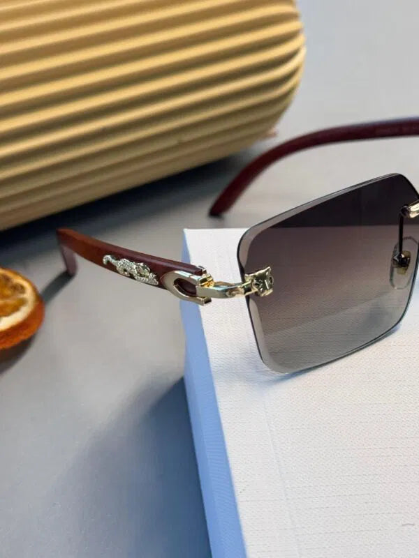 Cartier Santos Rimless Güneş Gözlüğü- Siyah degrade