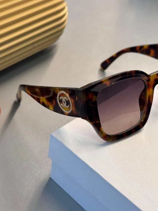 Chanel CC Kristalli Tortoise Güneş Gözlüğü- Kahve Degrade