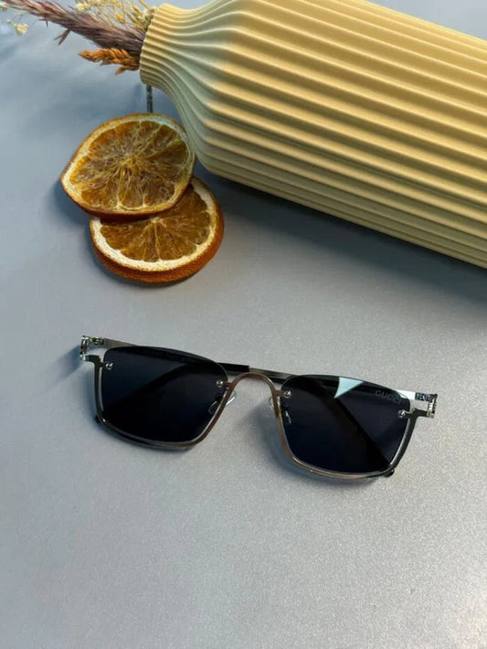 Gucci Metal Çerçeve Kare Gümüş  Güneş Gözlüğü – Siyah