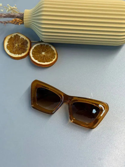 Loewe Anagram Bevelled LW Dikdörtgen Güneş Gözlüğü – Brown Gradient