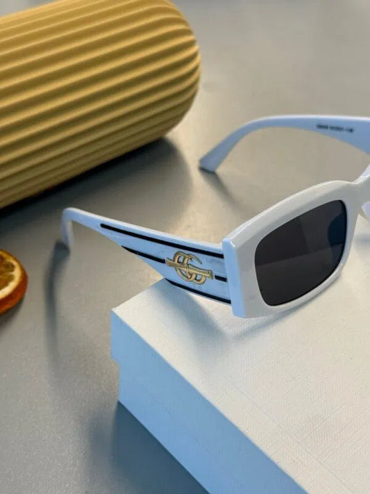 Gucci Unisex Dikdörtgen Asetat Güneş Gözlüğü- Beyaz