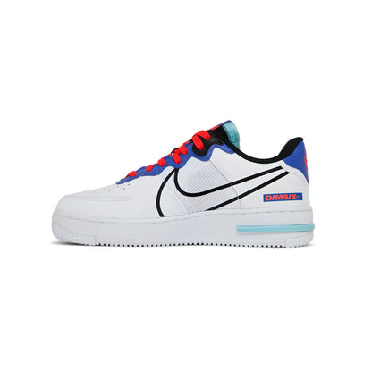 Nike Air Force 1 React White Astronomy Blue Laser Crimson