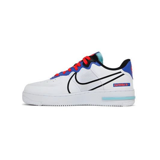 Nike Air Force 1 React White Astronomy Blue Laser Crimson