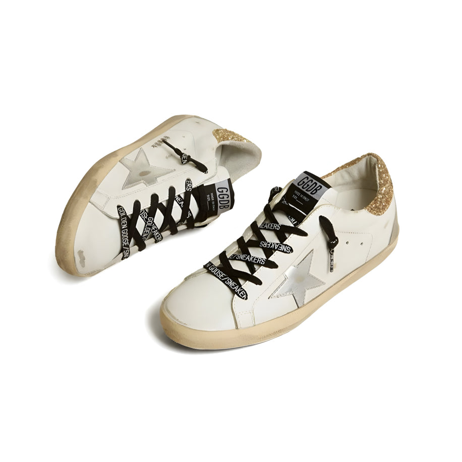 Golden Goose Super-Star with Glittery Heel (W)