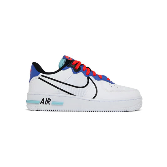 Nike Air Force 1 React White Astronomy Blue Laser Crimson