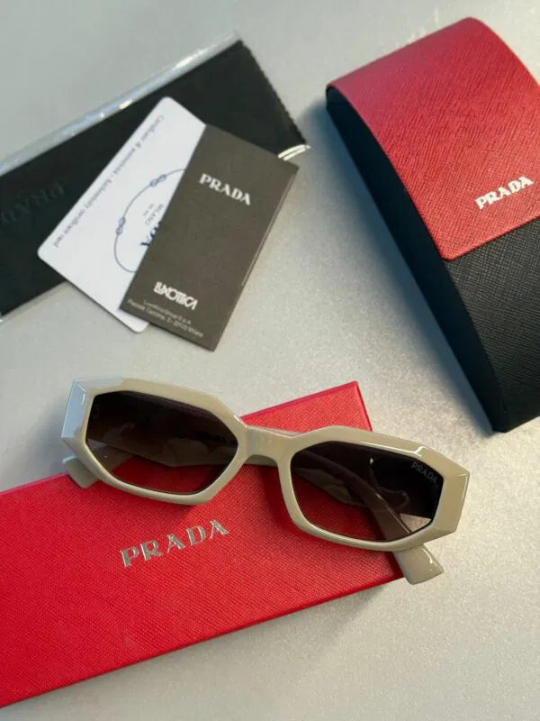 Prada Original Premium Full Set Güneş Gözlüğü – Krem