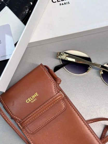 Celine Original Premium Full Set Güneş Gözlüğü – Gold Mavi