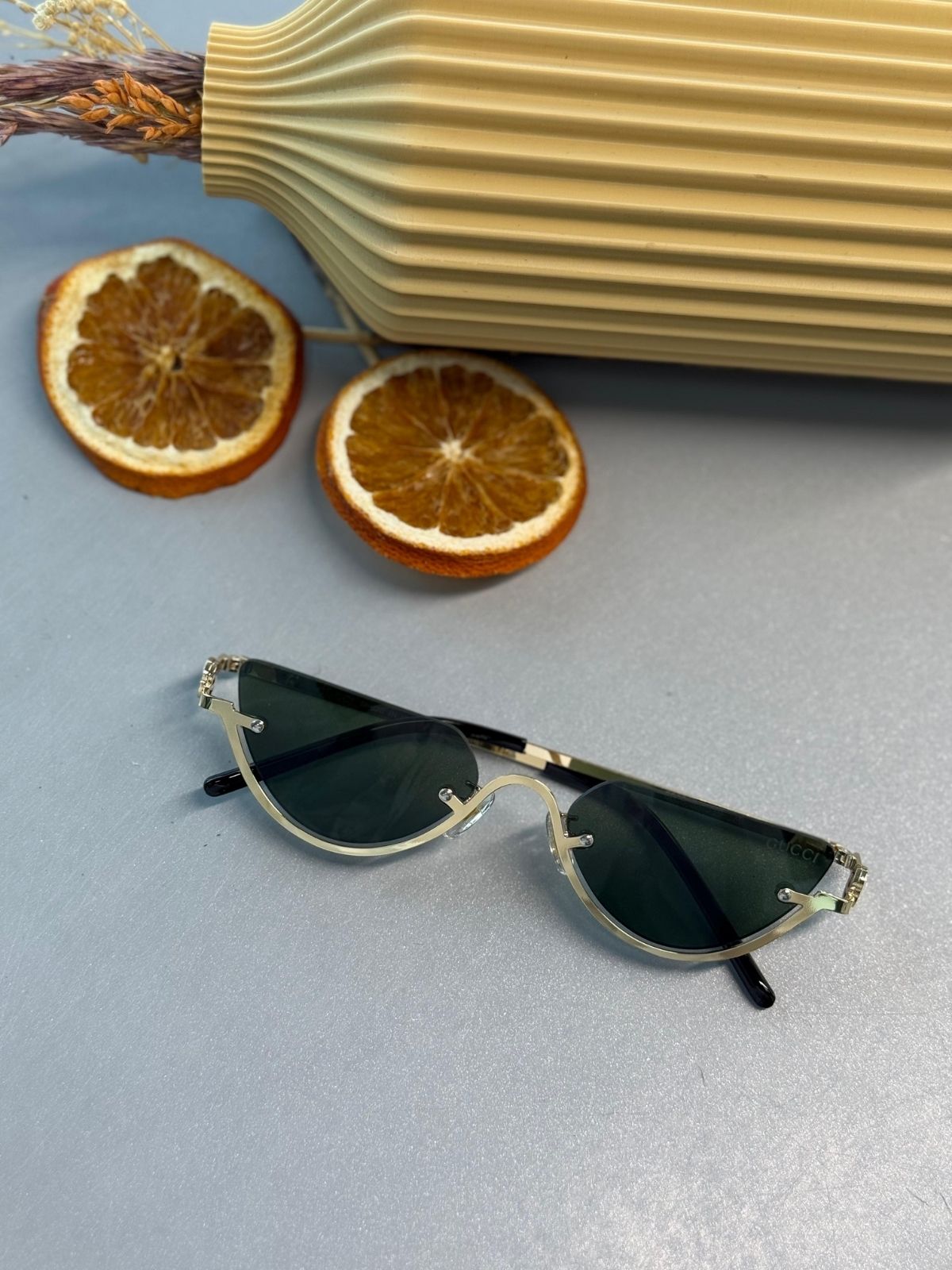 Gucci Metal Çerçeve Gold  Güneş Gözlüğü – Yeşil